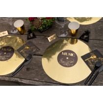 Sottopiatto di Carta 34cm Musica "Disque D'Or" 6pz Musica Disco d'Oro