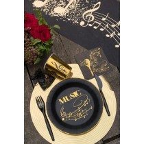 Sottopiatto di Carta 34cm Musica "Disque D'Or" 6pz Musica Disco d'Oro