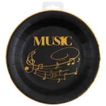 Piatto di Carta 22cm con Musica "Disque D'Or" 10pz Musica Disco d'Oro