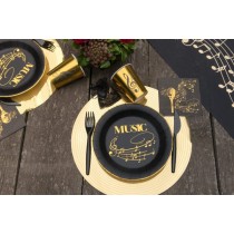 Bicchiere di Carta 270ml Musica Disco d'Oro "Disque d'Or" 10pz Musica Disco d'Oro