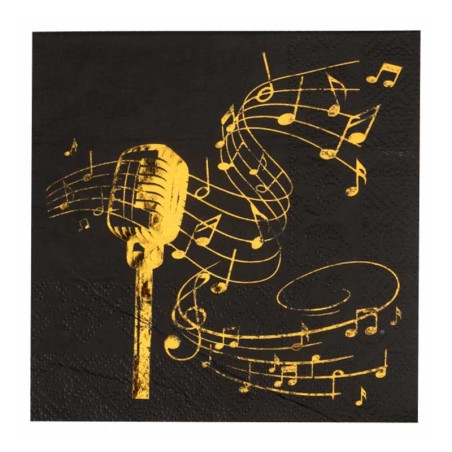 Tovagliolino di Carta 25x25cm Musica "Disque D'Or" 20pz Musica Disco d'Oro