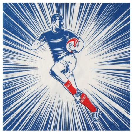 Tovagliolo di Carta 33x33cm Sport Rugby 20pz Rugby