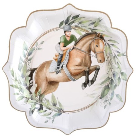 Piatto di Carta 21cm Sport Equitazione "Hippique" 10pz Equitazione "Hippique"