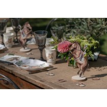 Centrotavola di Legno sagomato Cavallo e Fantino "Equitazione" 20cm Equitazione "Hippique"
