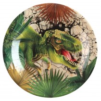Piatto di Carta 22cm con Dinosauro "Dinosaure" 10pz Dinosauro "Dinosaure"