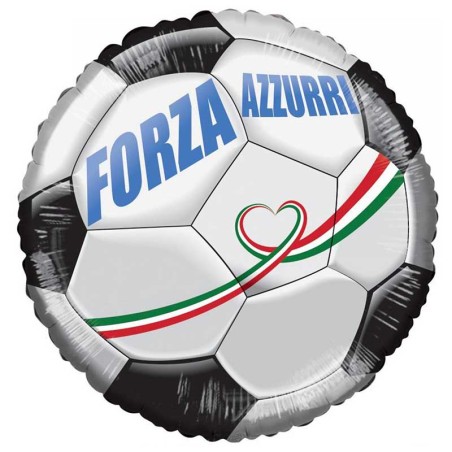Palloncino in Foil 18" Pallone Calcio Italia "Forza Azzurri" Sport