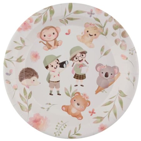 Piatto di Carta 22cm con Piccoli Esploratori "Explorateur" 10pz Piccoli Esploratori "Explorateur"