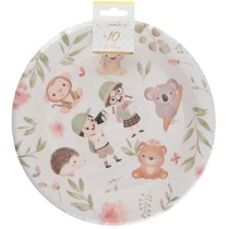 Piatto di Carta 22cm con Piccoli Esploratori "Explorateur" 10pz Piccoli Esploratori "Explorateur"