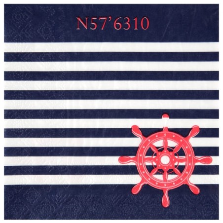 Tovagliolo di Carta 33x33cm Tema Marino "Bord De Mer" 20pz A Bordo Mare