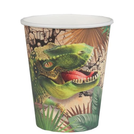 Bicchiere di Carta 270ml con Dinosauro "Dinosaure" 10pz Dinosauro "Dinosaure"