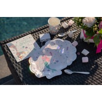 Piatto di Carta 23cm sagomato Conchiglia "Sirène" 10pz Conchiglia e Sirena "Sirène"