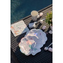 Piatto di Carta 23cm sagomato Conchiglia "Sirène" 10pz Conchiglia e Sirena "Sirène"