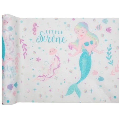 Runner Sirena Iridescente "Sirène" 5mt Conchiglia e Sirena "Sirène"
