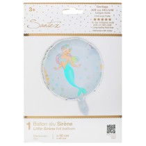 Palloncino in Foil 18" Sirena Iridescente "Sirène" Conchiglia e Sirena "Sirène"