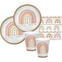 Tovagliolo di Carta 33x33cm Arcobaleno Vintage "Boho Rainbow" 16pz Arcobaleno "Boho Rainbow"