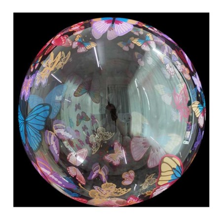 Palloncino in Elastico PVC 18" Bubble Balloons Farfalle Multicolor Deco Bubble