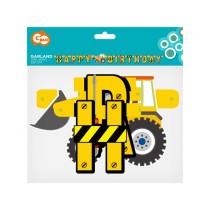 Festone Happy Birthday Costruzioni Stradali "Construction" Festa Tema Costruzioni Stradali