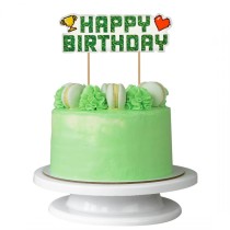 Cake Topper Happy Birthday "Game On" 14cm Addobbi e Accessori Videogiochi