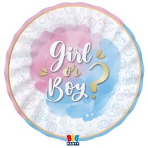 Piatto di Carta 25cm per Gender Reveal "Girl or Boy?" 8pz Tavola Gender Reveal Boy or Girl?
