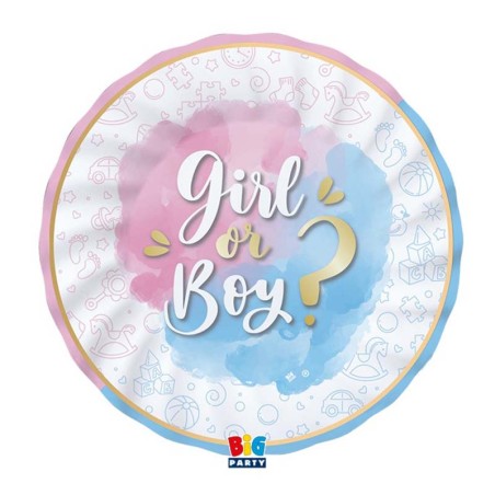 Piatto di Carta 20cm per Gender Reveal "Girl or Boy?" 8pz Tavola Gender Reveal Boy or Girl?