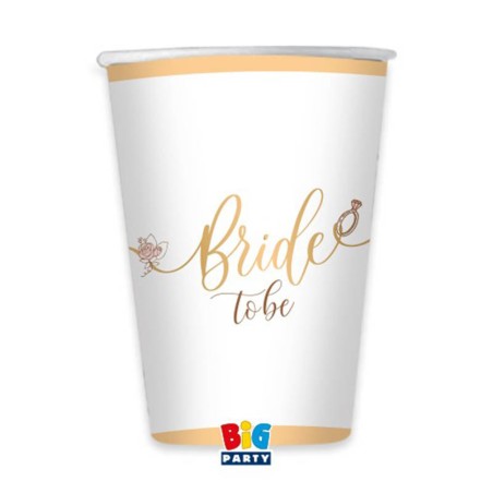 Bicchiere di Carta 200ml per Addio al Nubilato "Bride To Be" 8pz Addio al Nubilato