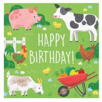 Tovagliolo di Carta 33x33cm della Fattoria "Farm Animals" 16pz Fattoria