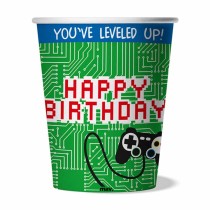Bicchiere di Carta 250ml Happy Birthday "Game Controller" 8pz Coordinati Tavola Maverick