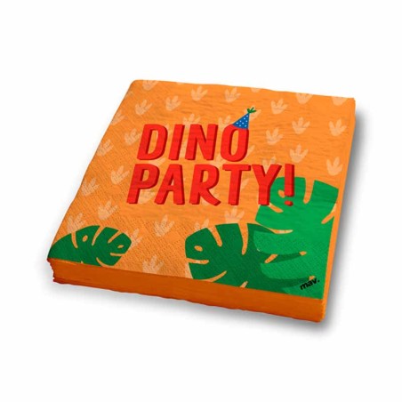 Tovagliolo di Carta 33x33cm con Dinosauro "Dino Party" 20pz Coordinati Tavola Maverick