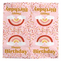 Tovagliolo di Carta 33x33cm Arcobaleno "Boho Birthday" 20pz Coordinati Tavola Maverick