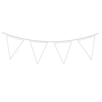 Festone Bandierina 20cm x 30cm Bianco "White" 10mt Bandierine Oaktree