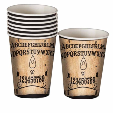 Bicchiere di Carta 200ml di Halloween "Tavola Ouija" 8pz Tavola Ouija