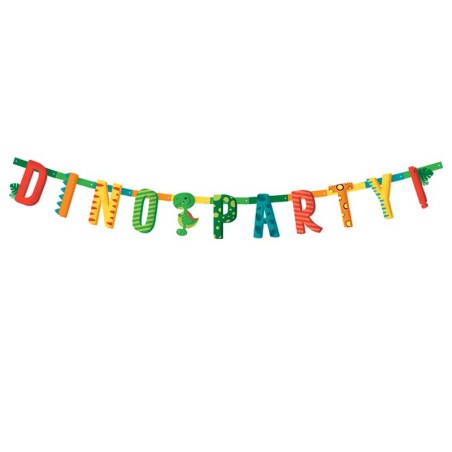 Festone Happy Birthday Dinosauro "Dino Party" 2mt Coordinati Tavola Maverick