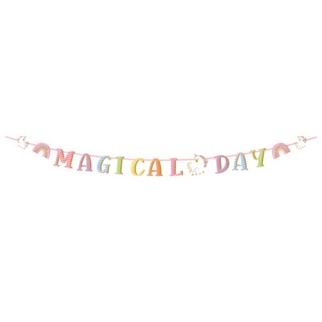 Festone Happy Birthday Unicorno "Magical Day" 3mt Coordinati Tavola Maverick
