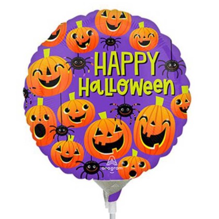 Palloncino in Foil 9" Mini Shape Halloween con Ragni e Zucche Palloncini Foil Halloween