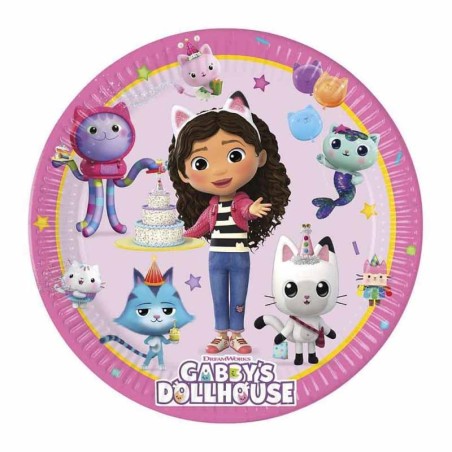 Piatto di Carta 20cm con Gabby's Dollhouse 8pz Gabby's Dollhouse