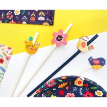 Picks Sagomati Fiori e Uccellini "Summer" 6pz Fantasia di Fiori
