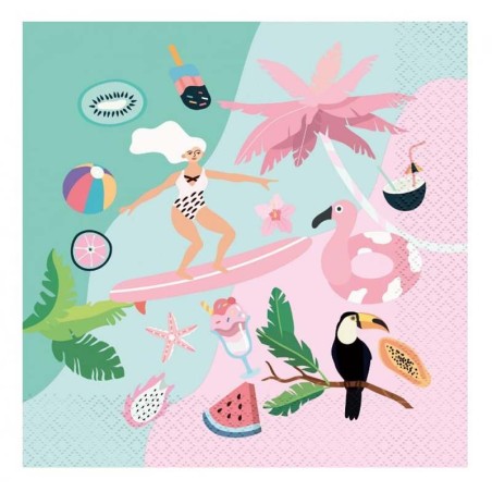 Tovagliolo di Carta 33x33cm Estate "Let's Party" 20pz Estate "Summer"