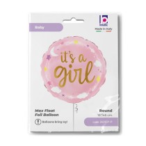 Palloncino in Foil 18" Nascita Rosa "It's a Girl" Nascita e Battesimo Grabo