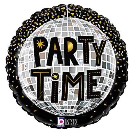Palloncino in Foil 18" Disco Dance "Party Time" Natale e Capodanno Grabo