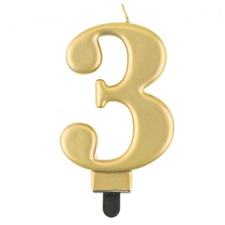 Candelina 8cm Oro Metallizzato N.3 Oro Soft Metallizzato 8cm