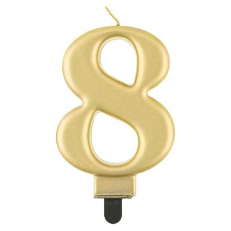 Candelina 8cm Oro Metallizzato N.8 Oro Soft Metallizzato 8cm