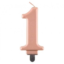 Candelina 8cm Rose Gold Metallizzato N.1 Rose Gold Metallizzato 8cm