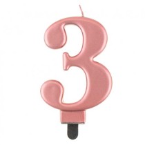 Candelina 8cm Rose Gold Metallizzato N.3 Rose Gold Metallizzato 8cm
