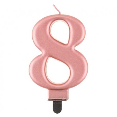 Candelina 8cm Rose Gold Metallizzato N.8 Rose Gold Metallizzato 8cm