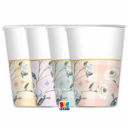 Bicchiere di Carta 200ml Floreale "Floral Vichy" 8pz Floral Vichy