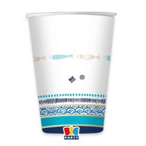 Bicchiere di Carta 200ml Pesci e Mare "Marine" 8pz Marine