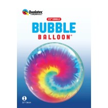 Palloncino in PVC 22" Bubble Turbinio Multicolor "Tie Dye Swirls" Bubble Generica