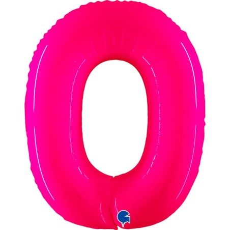Palloncino in Foil 40" Numero 0 Fucsia Fluo Numeri 40" Fucsia Fluo "Pink Fluo"
