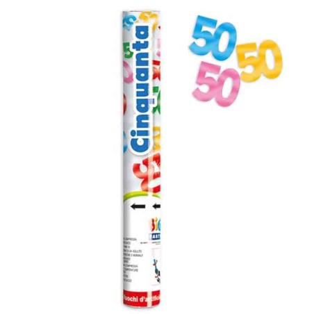 Cannon Sparacoriandoli N.50 Metallizzato Colori Assortiti Accessori e Palloncini 50° Compleanno