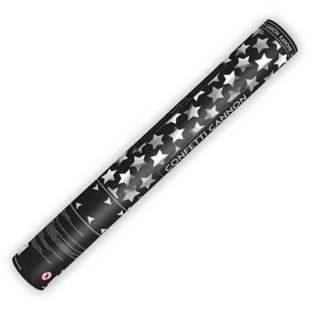 Cannon Sparacoriandoli Stelle Argento Metallizzato 40cm Sparacoriandoli Capodanno